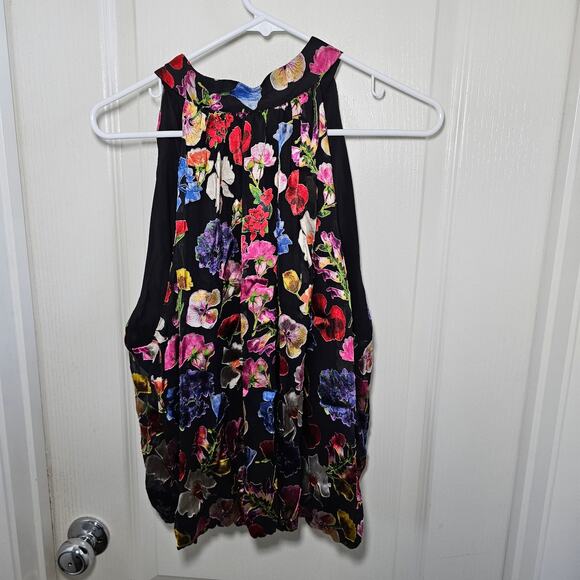 Alice + Olivia Maris Silk Floral Halter Top sz XL - Picture 6 of 7